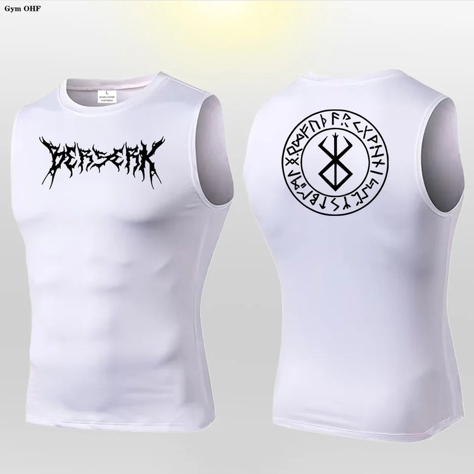 Anime Berserk Guts Print Compression Vest Men Gym Fitness Mens Vest Quick Dry Bodybuilding Tank Top Muscle Sleeveless Shirt