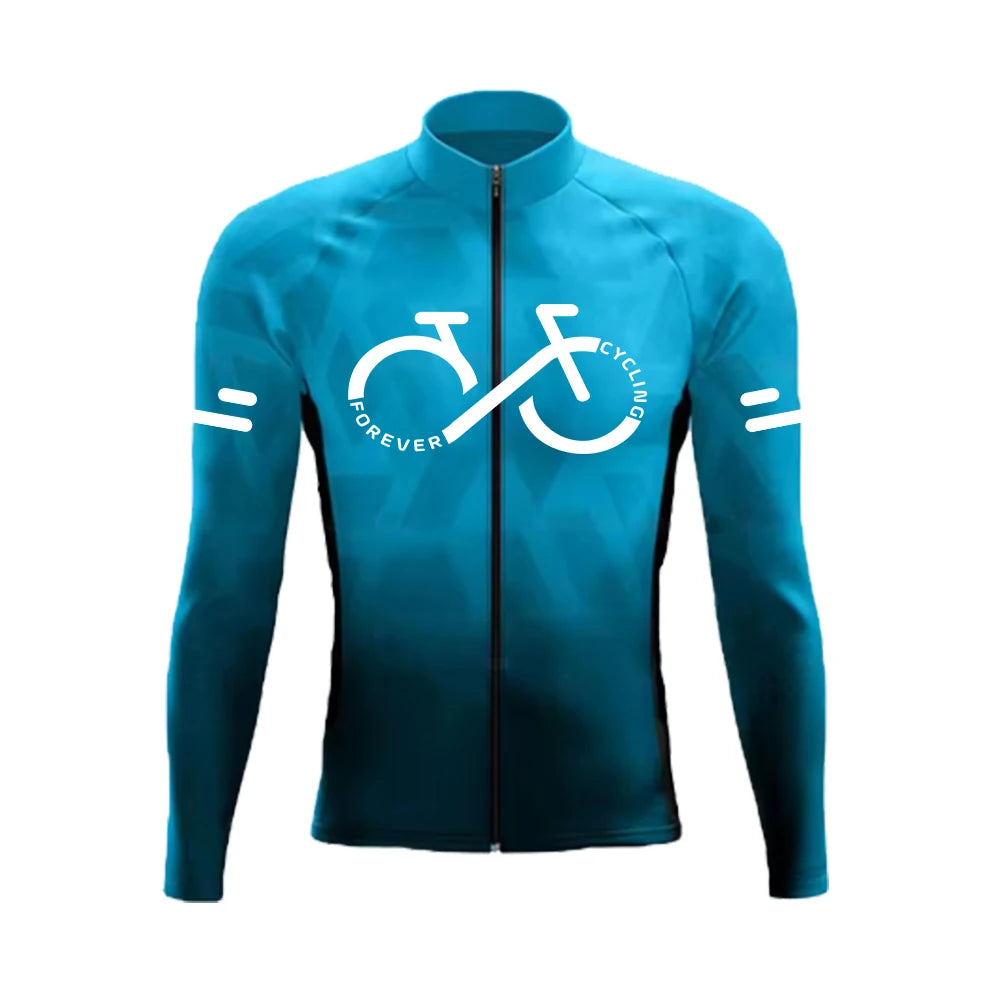 Cycling Jersey Set Summer Long Sleeve Gradient MTB Bike Cycling Clothing Breathable Ropa Ciclismo Men's Road Bicycle Sportswear