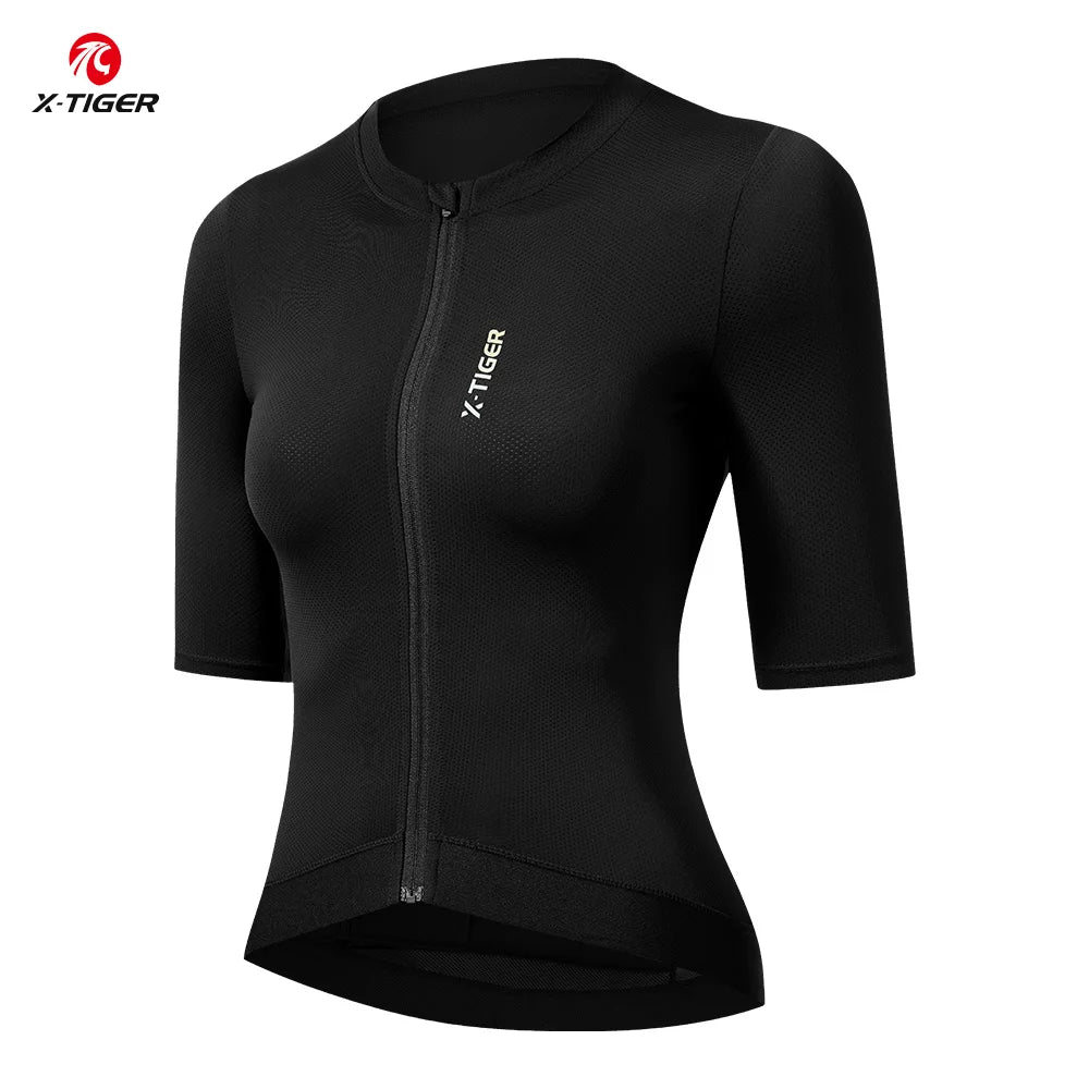 X-TIGER Women's Cycling Jersey Road MTB Bike Short Sleeve Jersey  Female Summer Anti-UV Cycling Bicycle Jersey Pro Slim Fit