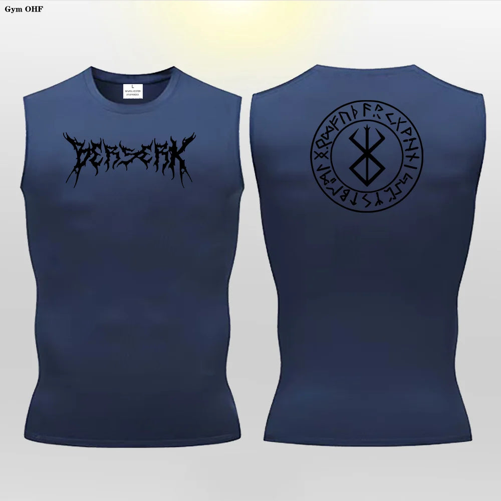 Anime Berserk Guts Print Compression Vest Men Gym Fitness Mens Vest Quick Dry Bodybuilding Tank Top Muscle Sleeveless Shirt