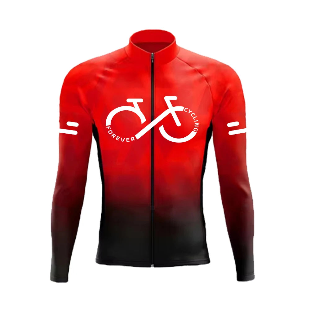 Cycling Jersey Set Summer Long Sleeve Gradient MTB Bike Cycling Clothing Breathable Ropa Ciclismo Men's Road Bicycle Sportswear