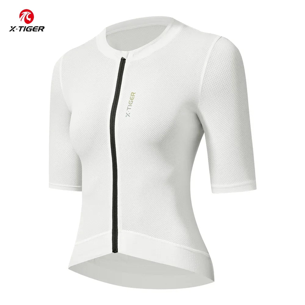 X-TIGER Women's Cycling Jersey Road MTB Bike Short Sleeve Jersey  Female Summer Anti-UV Cycling Bicycle Jersey Pro Slim Fit