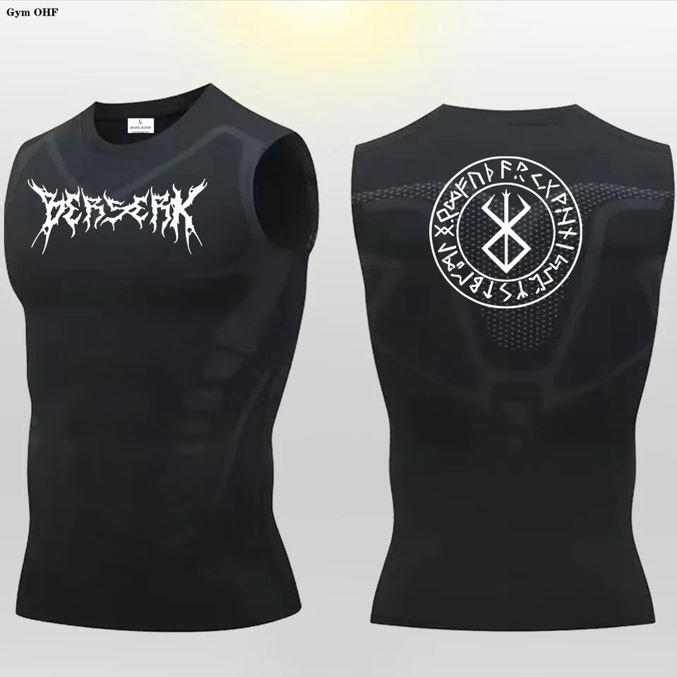 Anime Berserk Guts Print Compression Vest Men Gym Fitness Mens Vest Quick Dry Bodybuilding Tank Top Muscle Sleeveless Shirt
