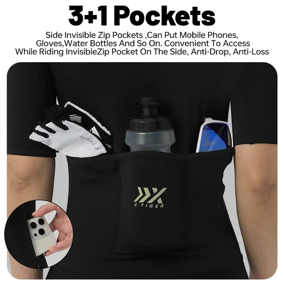 X-TIGER Women's Cycling Jersey Road MTB Bike Short Sleeve Jersey  Female Summer Anti-UV Cycling Bicycle Jersey Pro Slim Fit