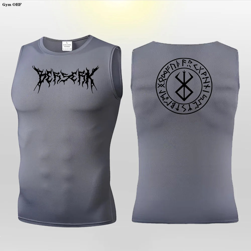 Anime Berserk Guts Print Compression Vest Men Gym Fitness Mens Vest Quick Dry Bodybuilding Tank Top Muscle Sleeveless Shirt