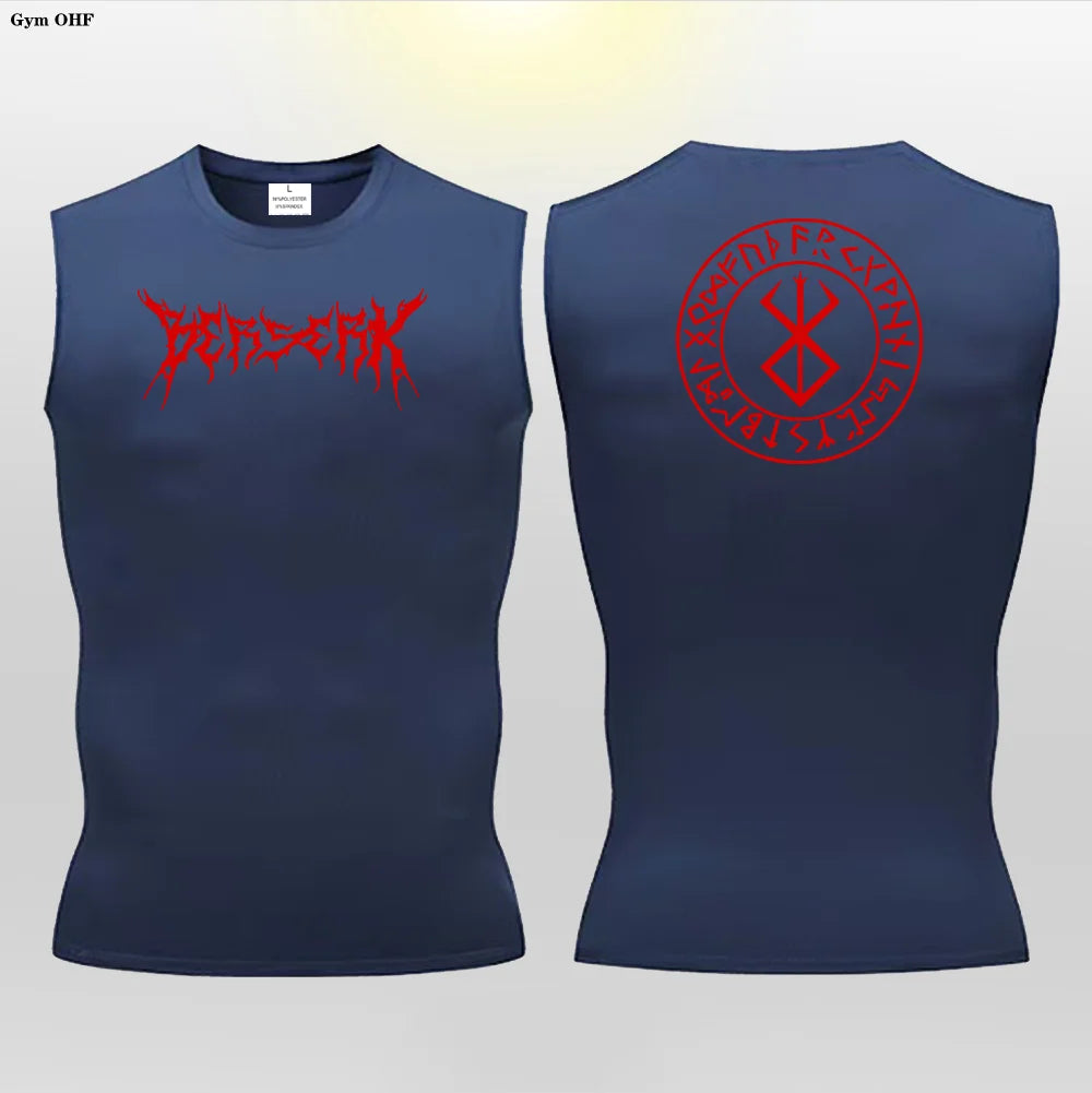Anime Berserk Guts Print Compression Vest Men Gym Fitness Mens Vest Quick Dry Bodybuilding Tank Top Muscle Sleeveless Shirt