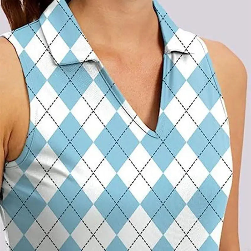 27RD Womens V-Neck T-Shirt Sleeveless Golf Shirt Quick Drying Running Top Tennis Sports Athletic Tanks Top