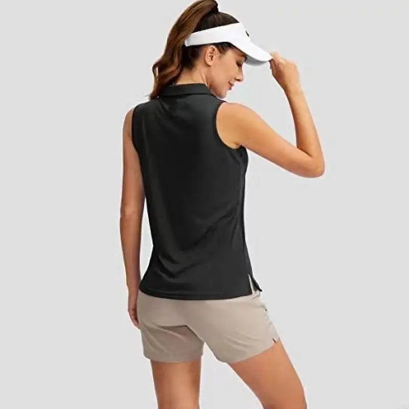 27RD Womens V-Neck T-Shirt Sleeveless Golf Shirt Quick Drying Running Top Tennis Sports Athletic Tanks Top