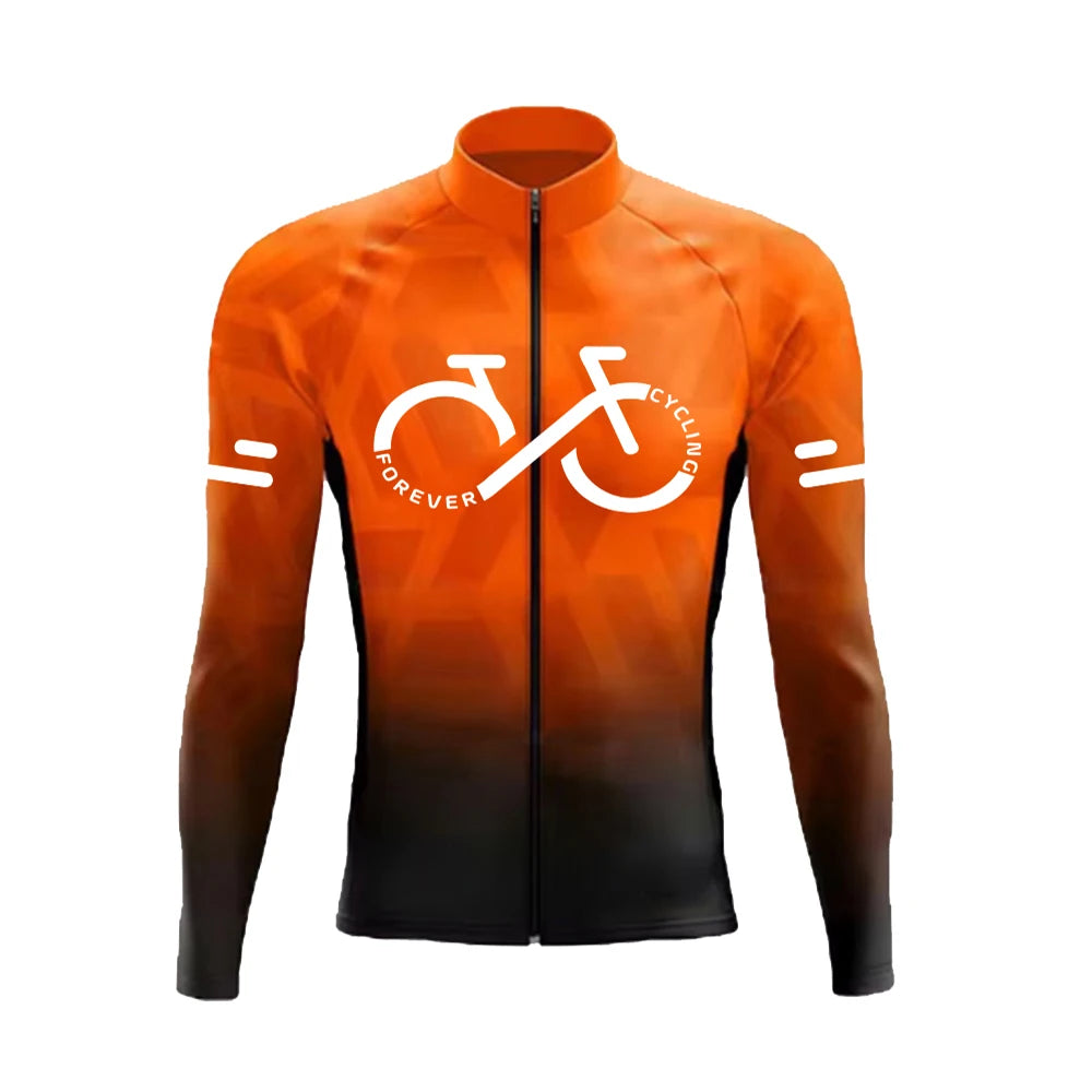 Cycling Jersey Set Summer Long Sleeve Gradient MTB Bike Cycling Clothing Breathable Ropa Ciclismo Men's Road Bicycle Sportswear