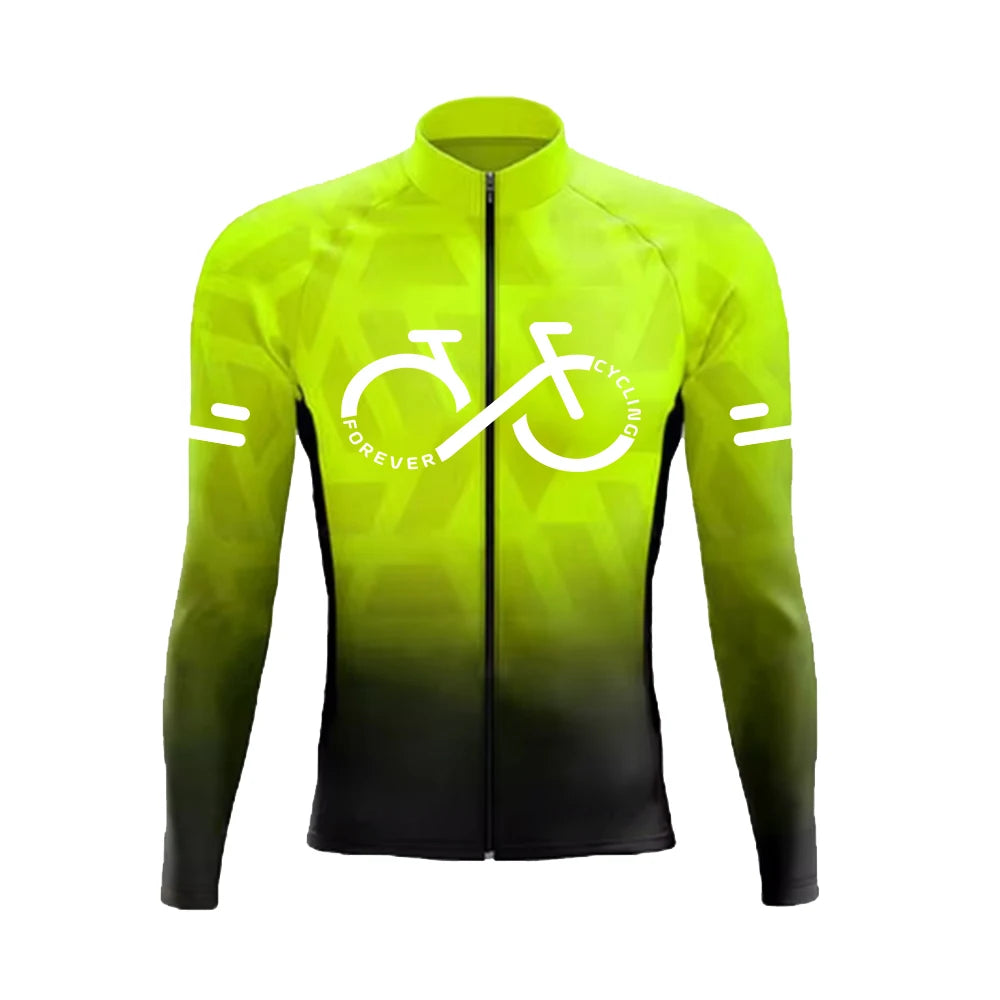 Cycling Jersey Set Summer Long Sleeve Gradient MTB Bike Cycling Clothing Breathable Ropa Ciclismo Men's Road Bicycle Sportswear